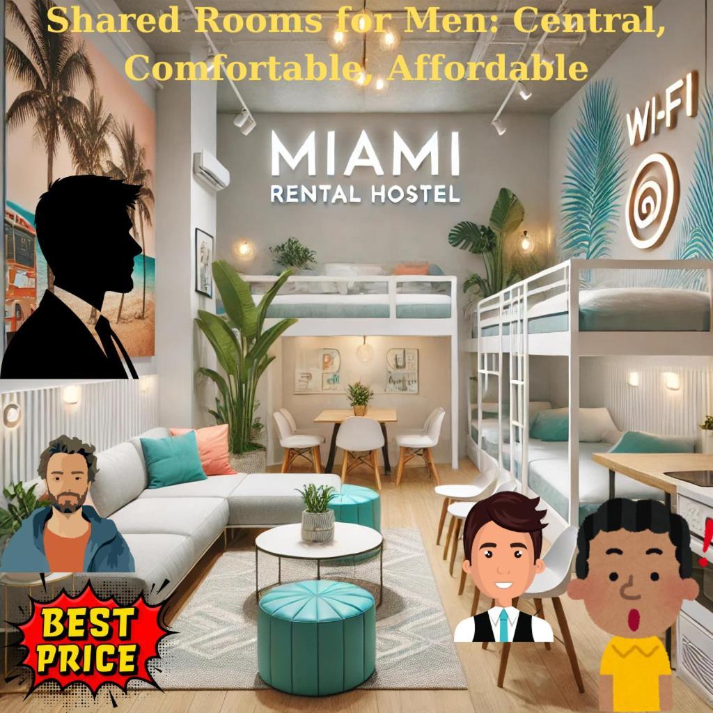 203 Miami Shared Rooms For Men Central Comfortable, Affordable Exteriér fotografie